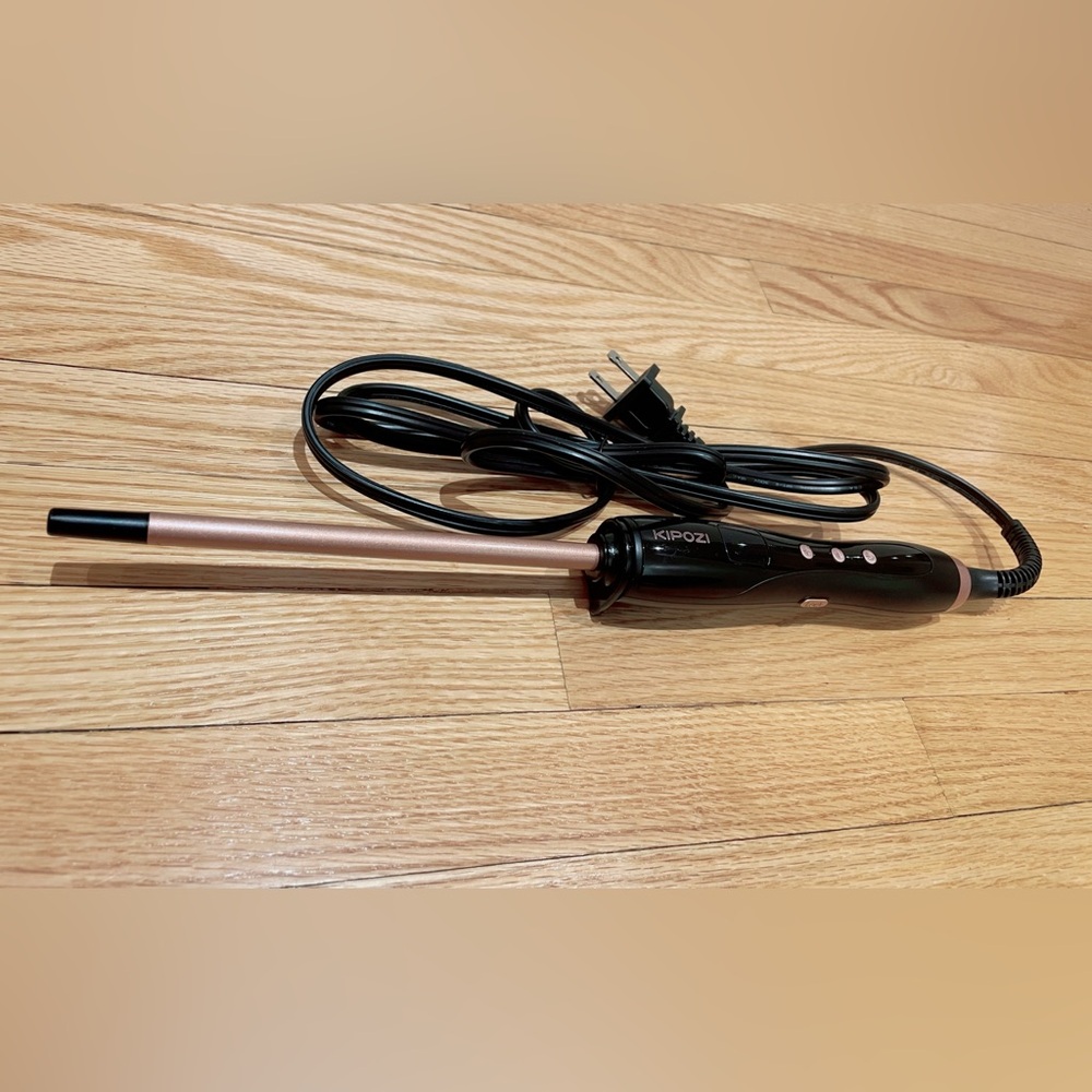 KIPOZI Black and Rose Gold Curling Wand